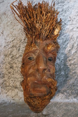 Picture of wilde man made of wood